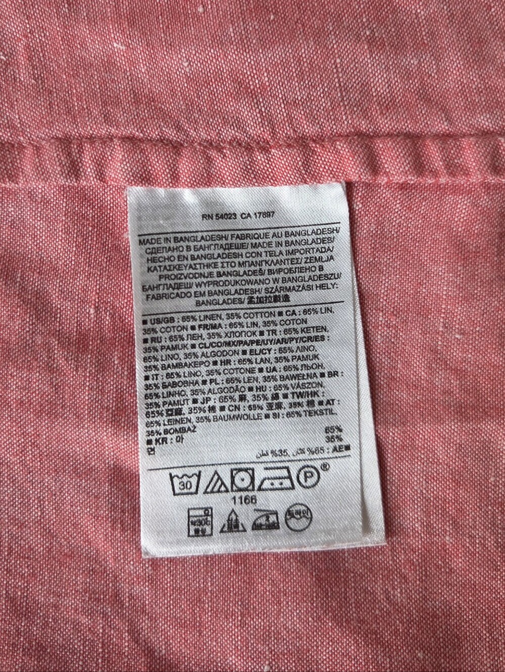 Banana Republic Soft Wash Coral Linen Cotton Button Up Shirt Womens Size Medium - Picture 6 of 6
